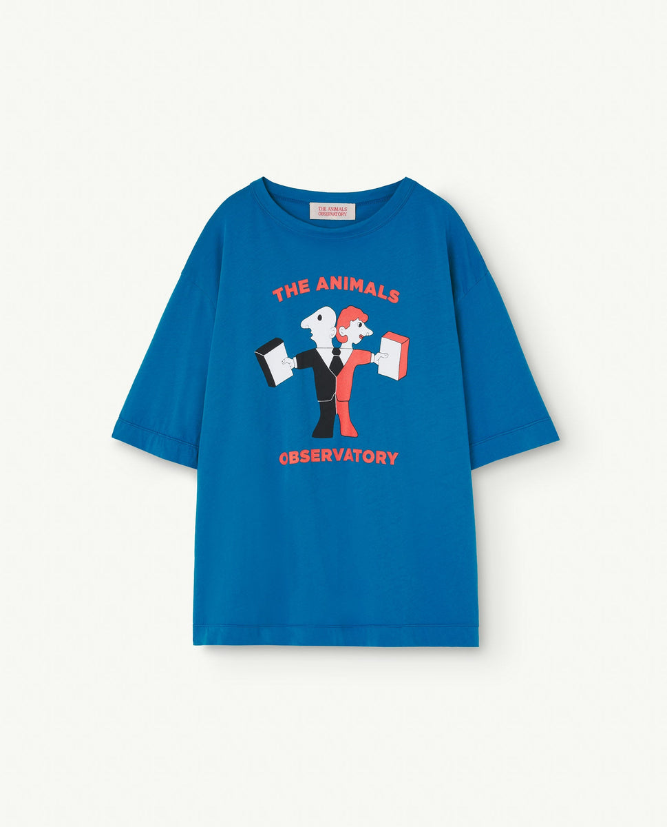 The Animals Observatory | ROOSTER OVERSIZE KIDS Blue T shirt S24021_310_DG