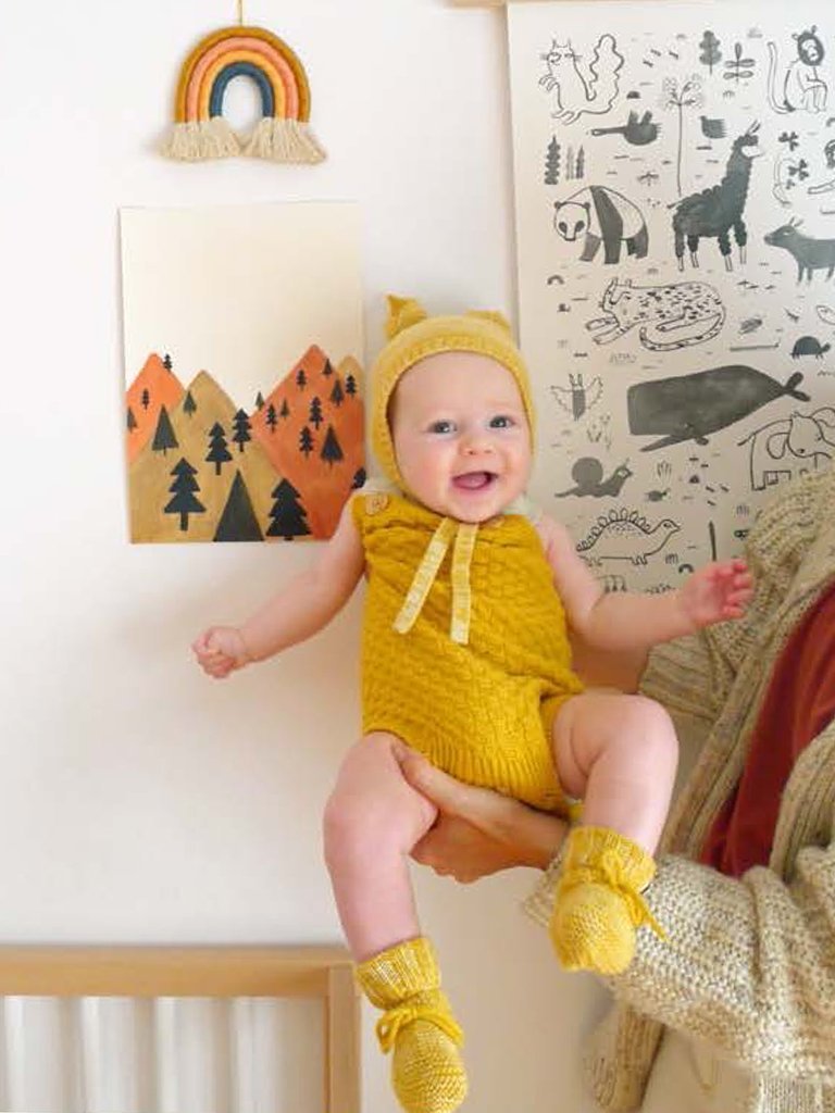 BaYiRi / Squared Stitch Tortoise Romper(color Frog Gold)　ロンパース - kehare